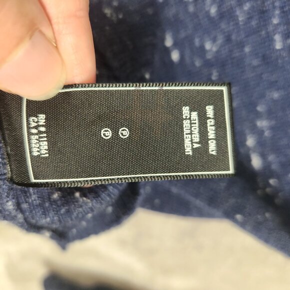 7 For All Mankind Wool Blend Heathered Blue Pullover Men's Size L - Picture 4 of 6